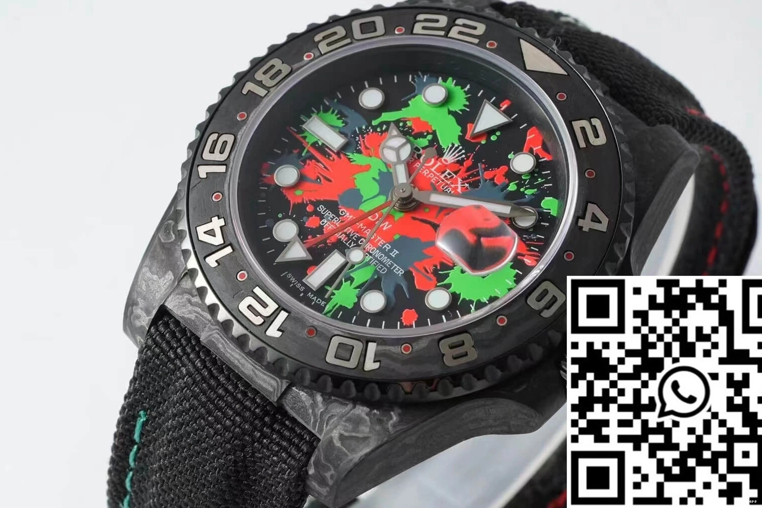 Diw Fiber Strap Fabric GMT-MASTER II Black 1164 Carbon Dial Resilient Color Rolex 0716